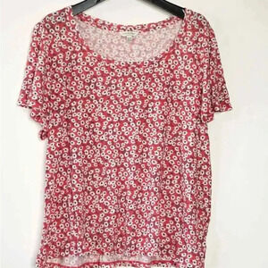 Lucky Brand Ladies Womens Flutter Sleeve Floral Tee NWT